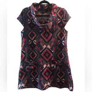 Women’s Papillon Tribal Print Cowl Neck Dress/Tunic